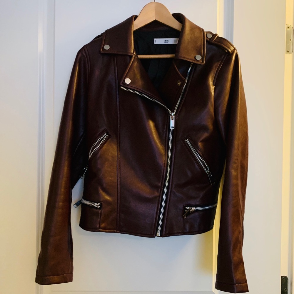 Mango Faux Leather Motorcycle Jacket